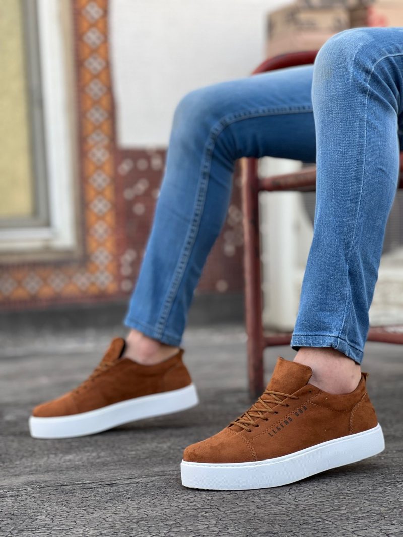 Boa BA104- Men Sneakers,  Leather Brown Fashion Shoes - Image 6