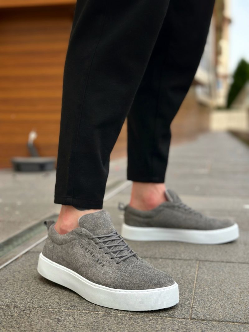 Boa BA104- Men Sneakers,  Leather GRİ Fashion Shoes