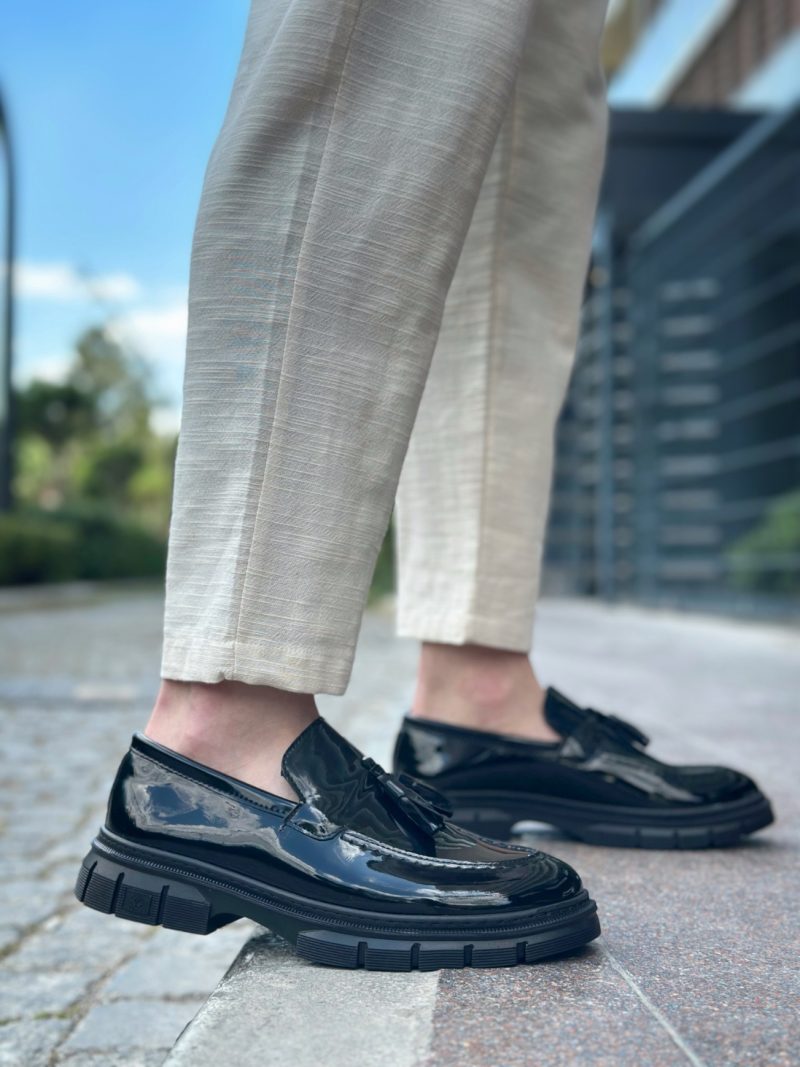 Boa BA0240 Men Classic Shoes, Rugan Leather Black Fashion Shoes - Image 3
