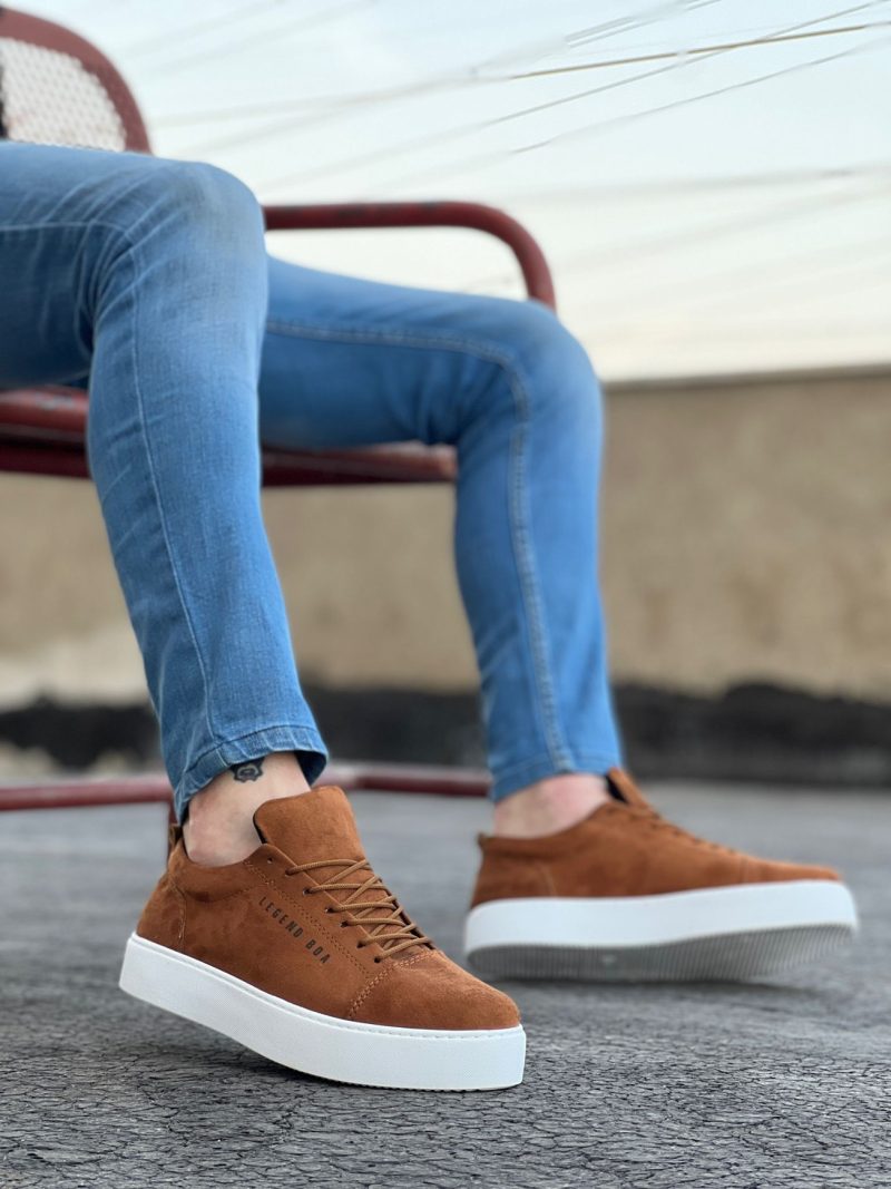 Boa BA104- Men Sneakers,  Leather Brown Fashion Shoes - Image 4