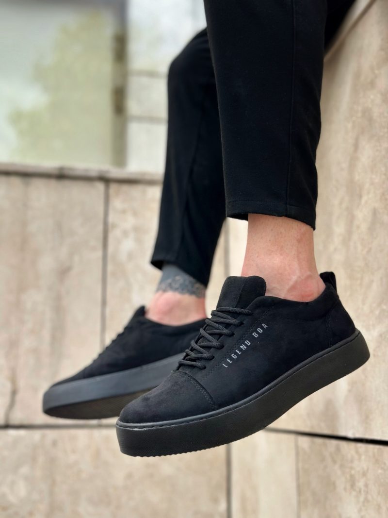 Boa BA104- Men Sneakers,  Leather Black  Fashion Shoes - Image 3