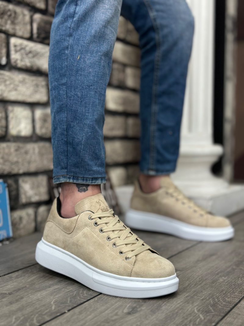 Boa BA0547 Men Casual Shoes,  Leather Beige Fashion Shoes