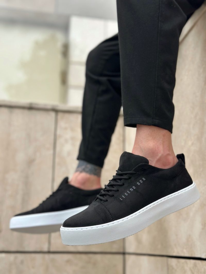 Boa BA104- Men Sneakers,  Leather Black  Fashion Shoes - Image 2