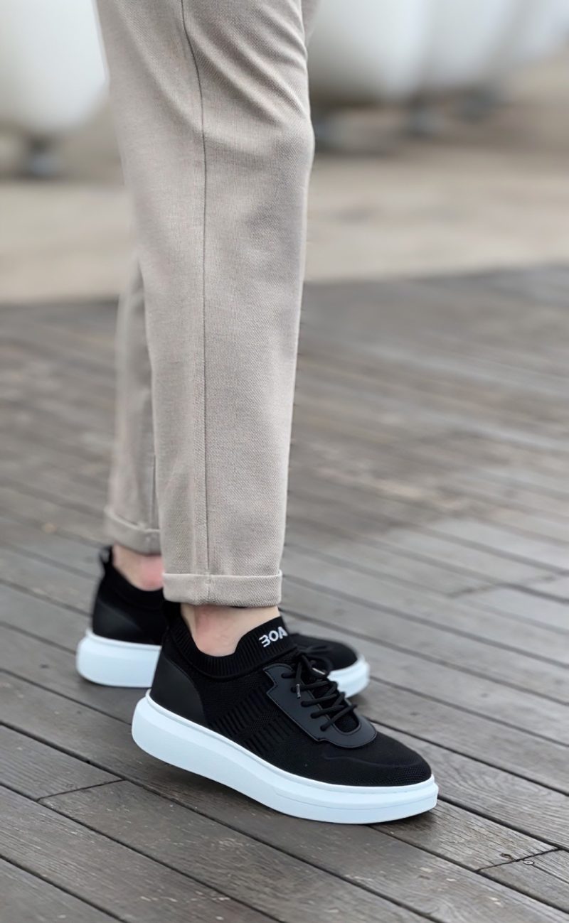 Boa BA0812 Men Casual Shoes,  Leather Black Fashion Shoes - Image 2