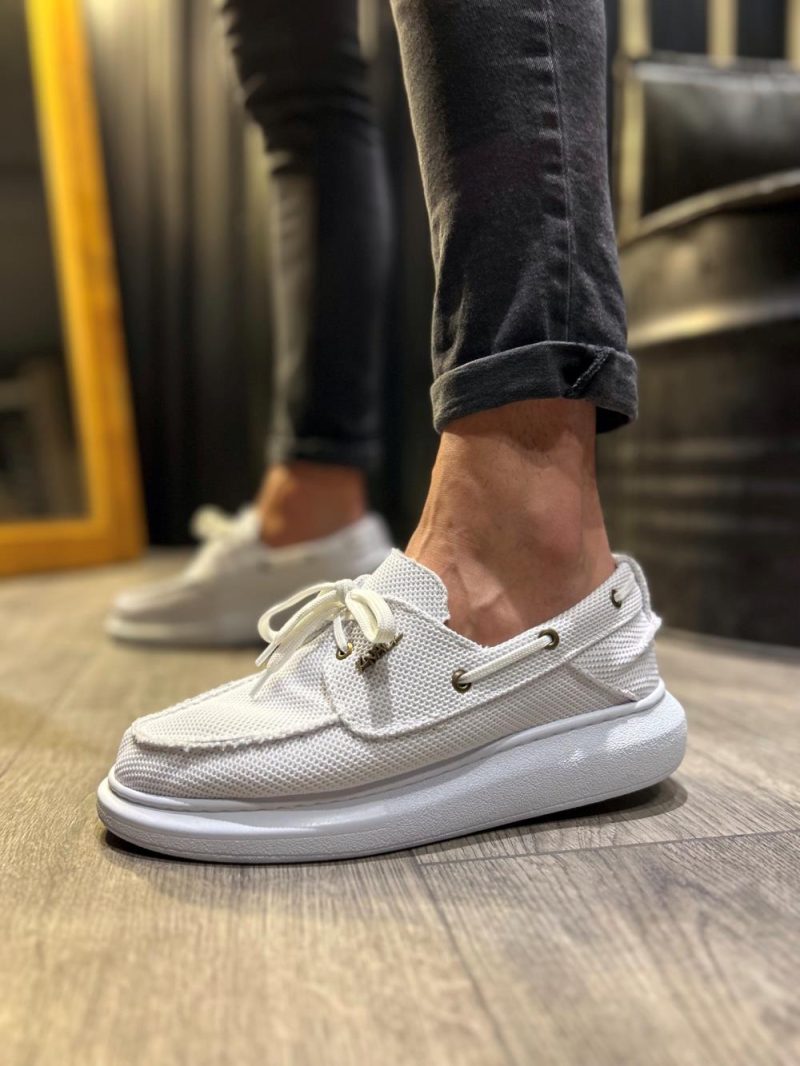 Solaress 009 Mens Sneakers, Leather Daily Shoes White