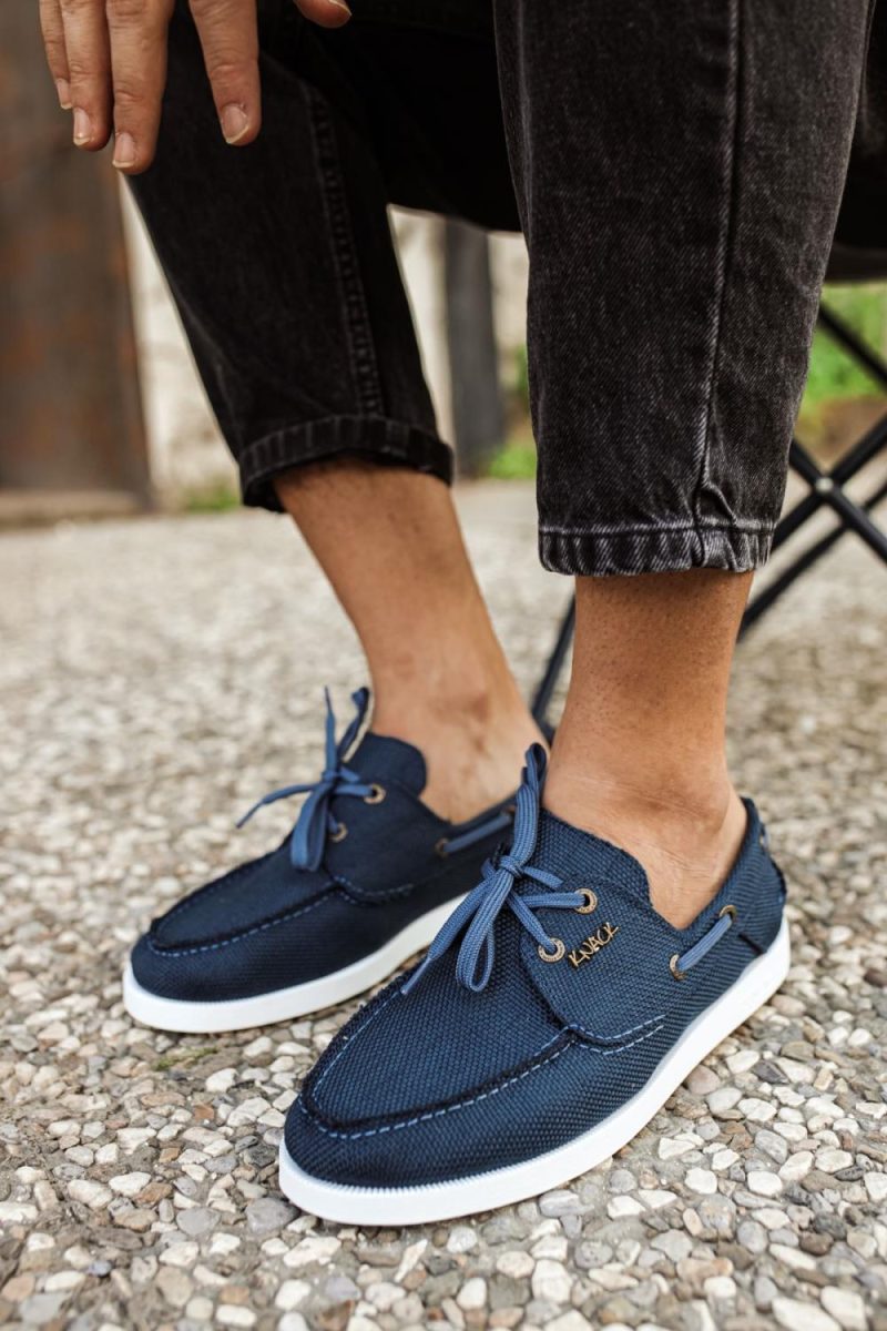 Solaress 008 Mens Sneakers, Leather Daily Shoes Blue
