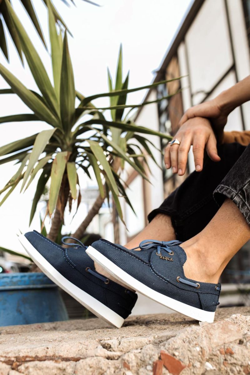 Solaress 008 Mens Sneakers, Leather Daily Shoes Blue - Image 4