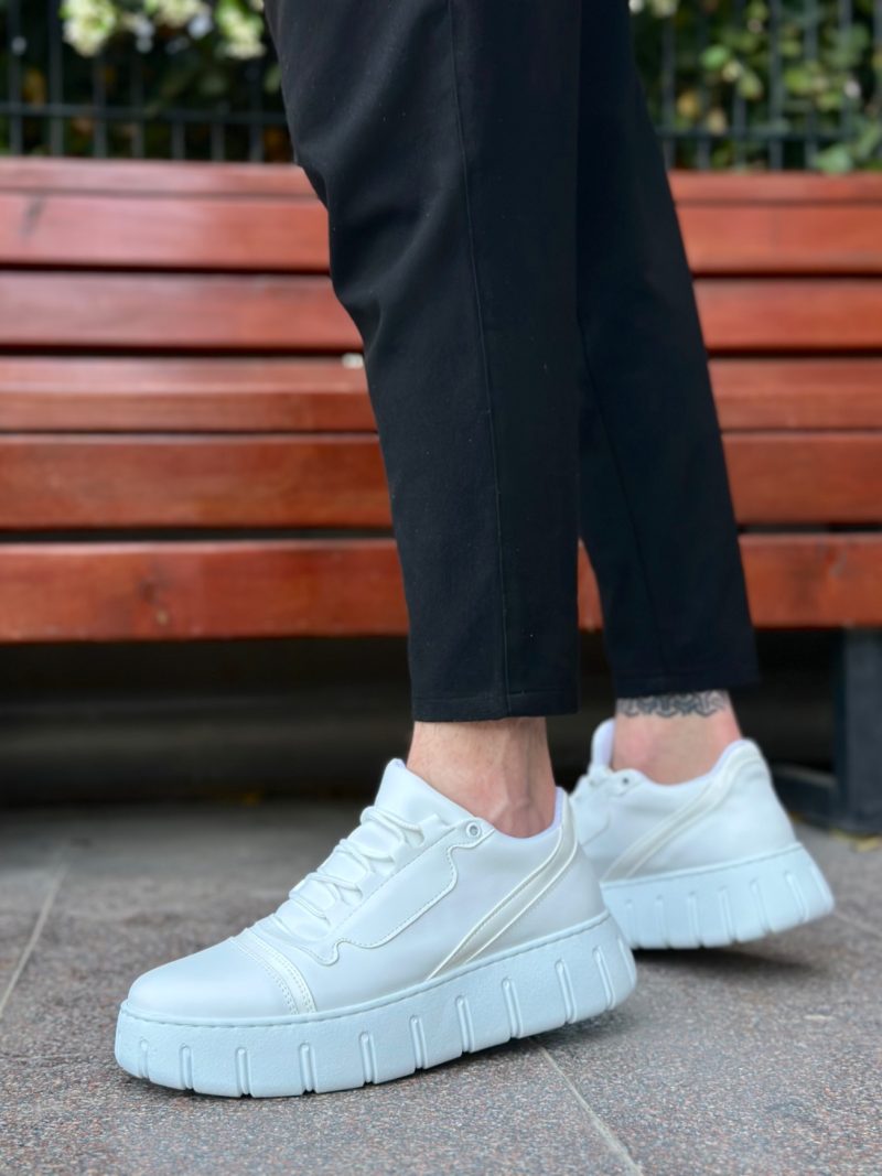 Boa BA0666 Men Sneakers,  Leather White Fashion Shoes - Image 2