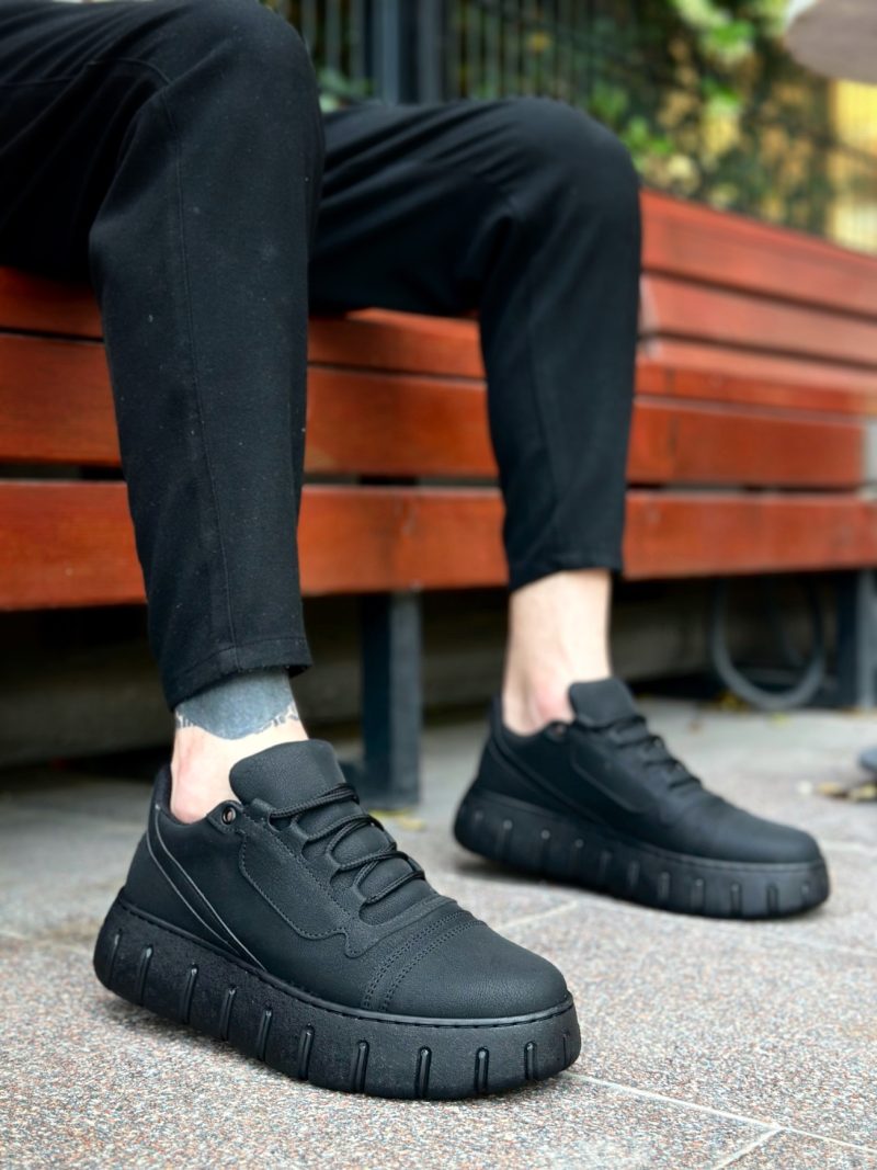 Boa BA0666 Men Sneakers,  Leather Black  Fashion Shoes