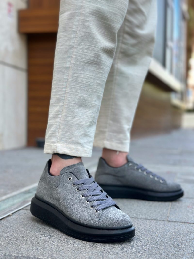 Boa BA0547 Men Casual Shoes,  Leather Dark Grey Fashion Shoes