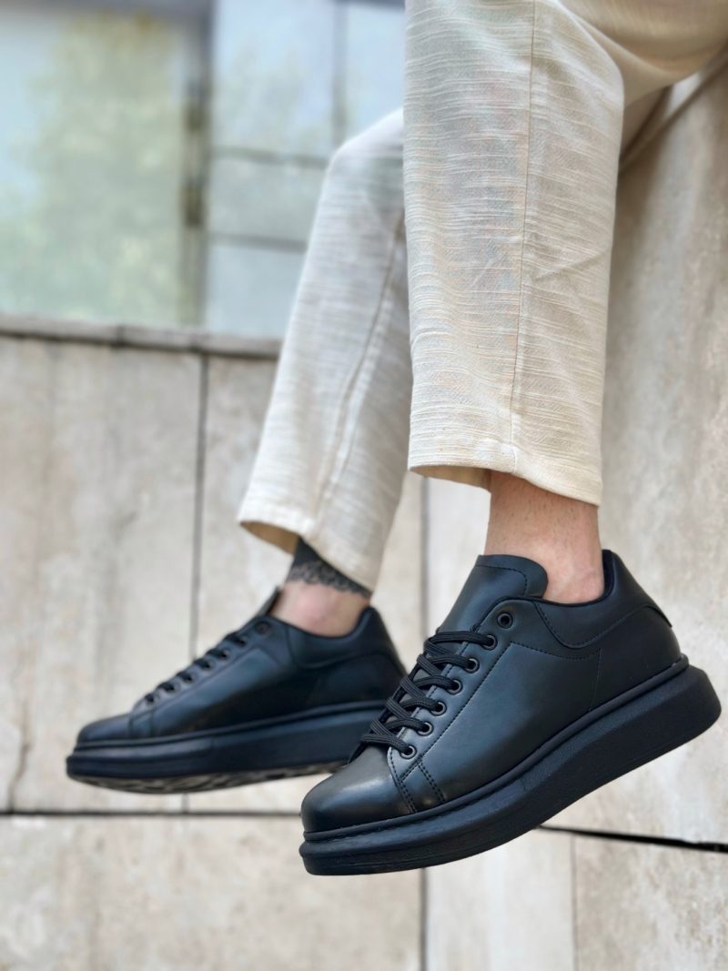 Boa BA0547 Men Casual Shoes,  Leather Black Fashion Shoes - Image 3