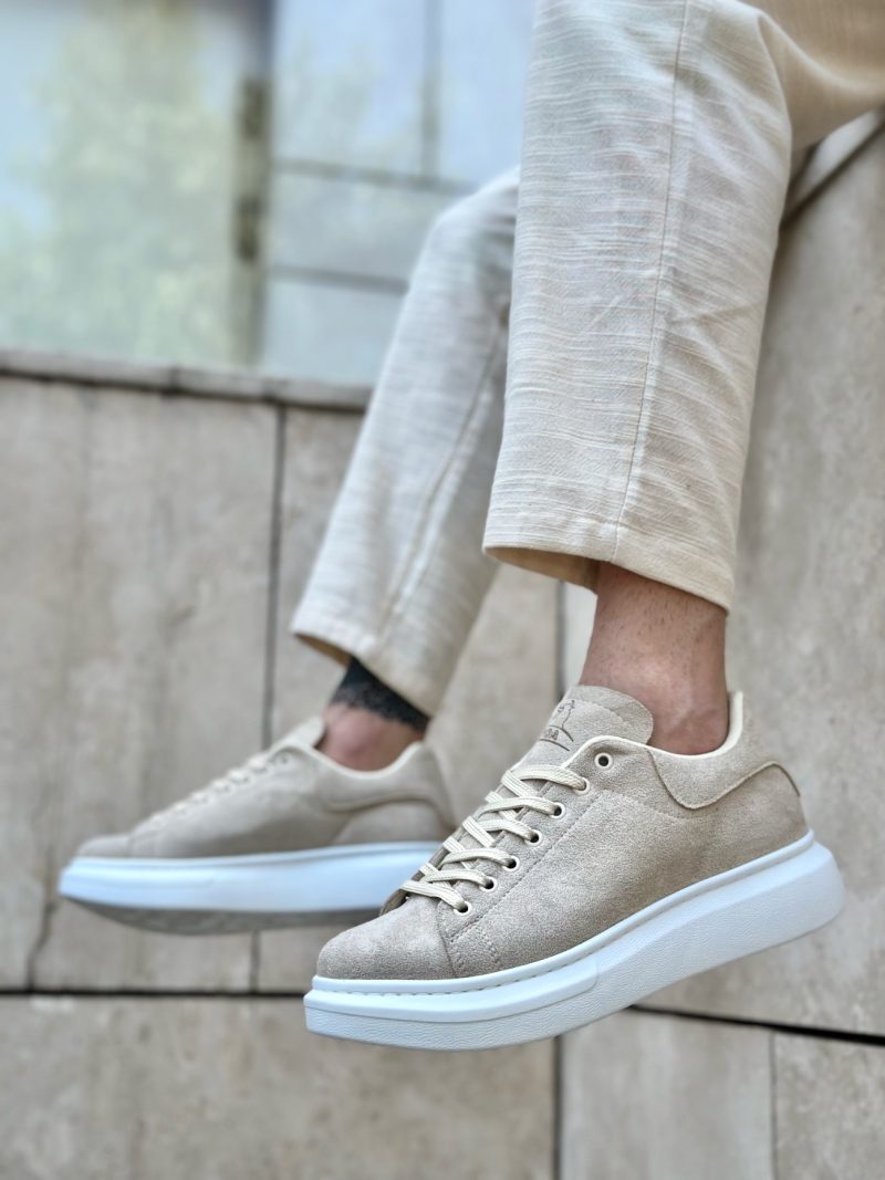 Boa BA0547 Men Casual Shoes,  Leather Beige Fashion Shoes - Image 3