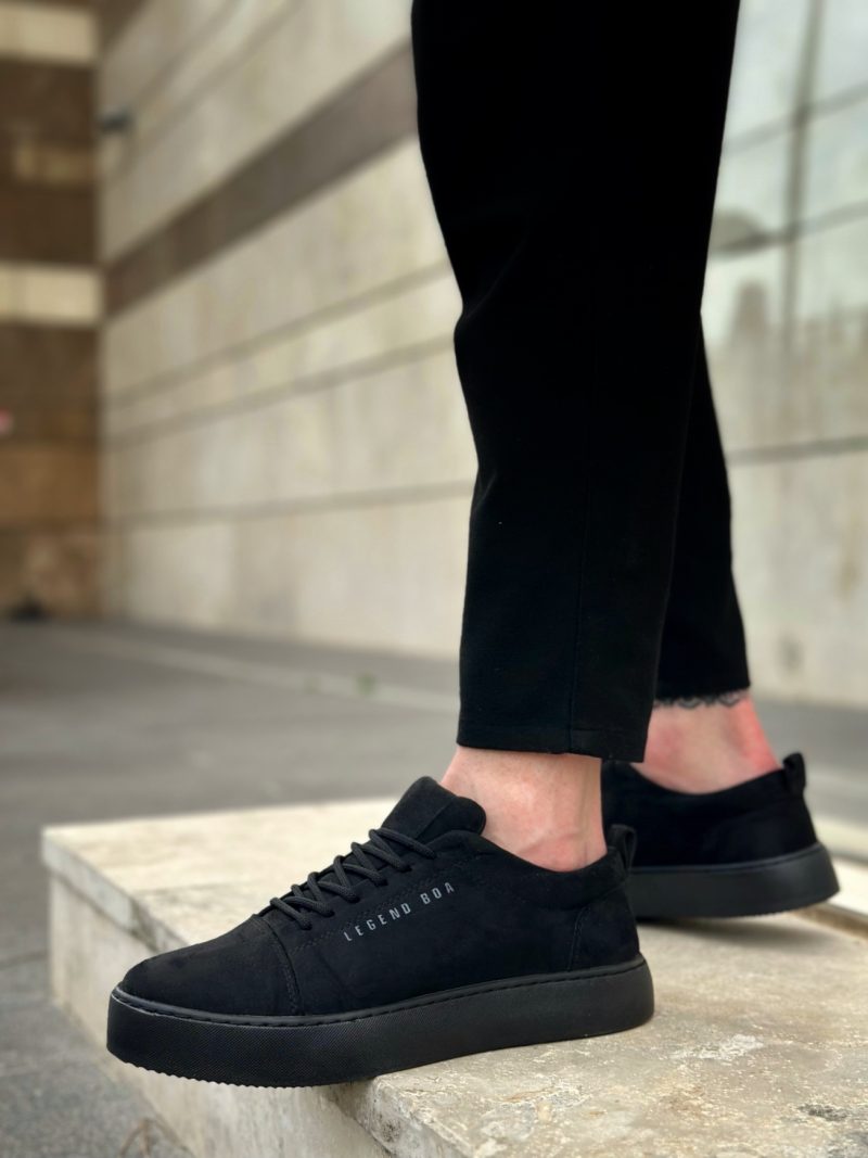 Boa BA104- Men Sneakers,  Leather Black  Fashion Shoes - Image 2