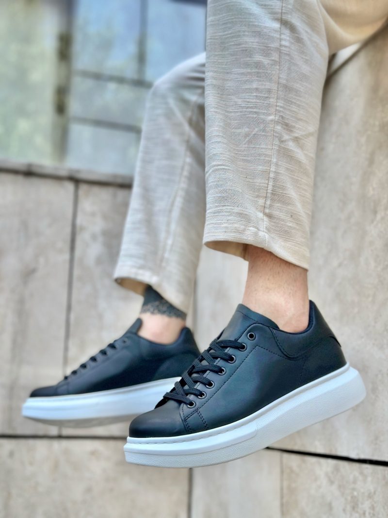 Boa BA0547 Men Casual Shoes,  Leather Black Fashion Shoes - Image 3