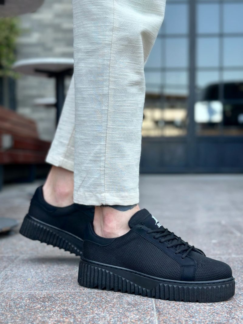 Boa BA0803 Men Sneakers,  Leather Black Fashion Shoes - Image 3