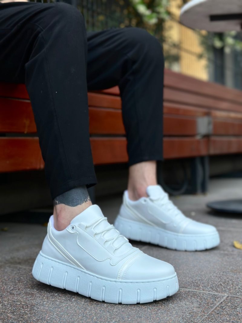 Boa BA0666 Men Sneakers,  Leather White Fashion Shoes