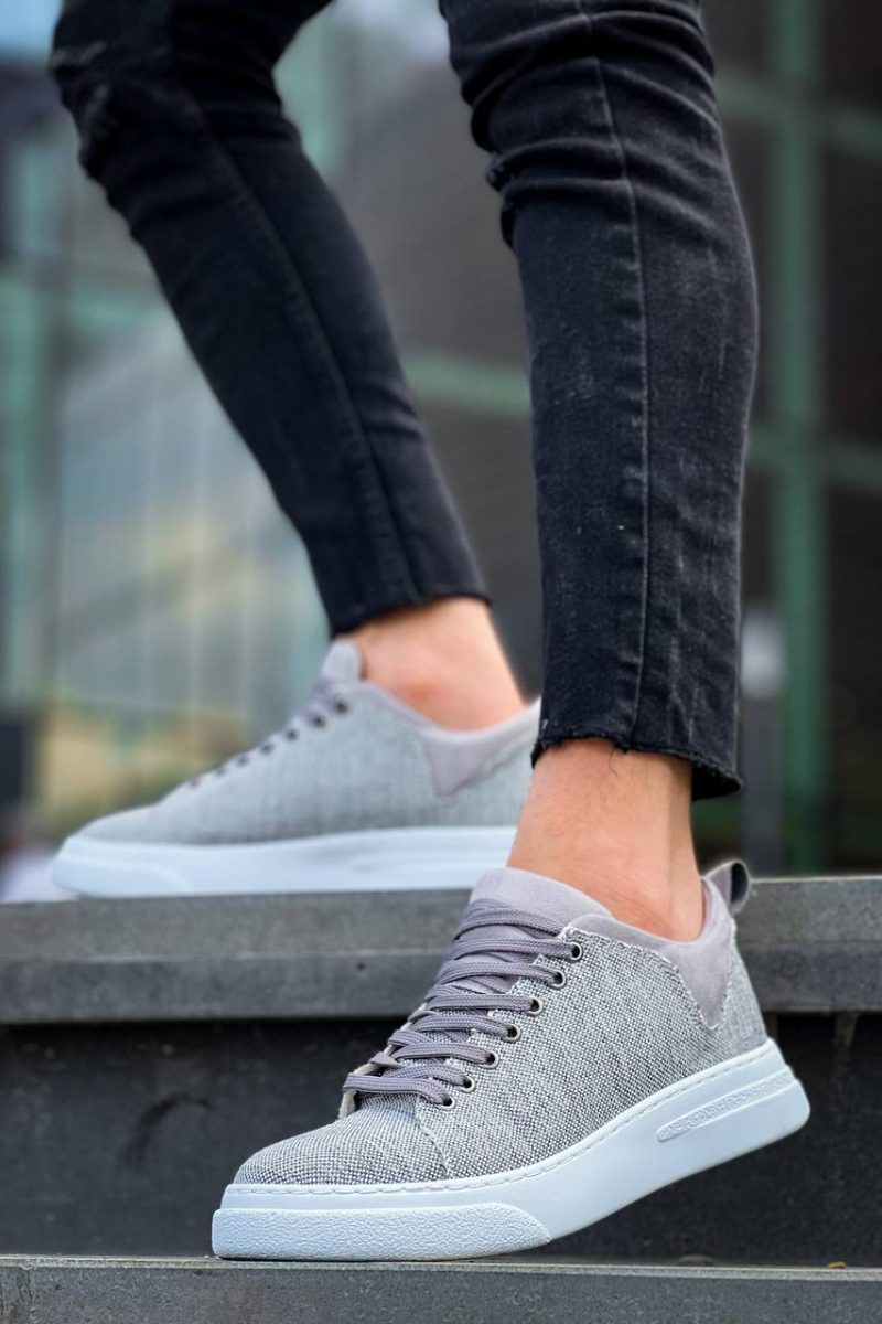 Boa KB-X20 Men Casual Shoes, Linen Leather gri Fashion Shoes - Image 2
