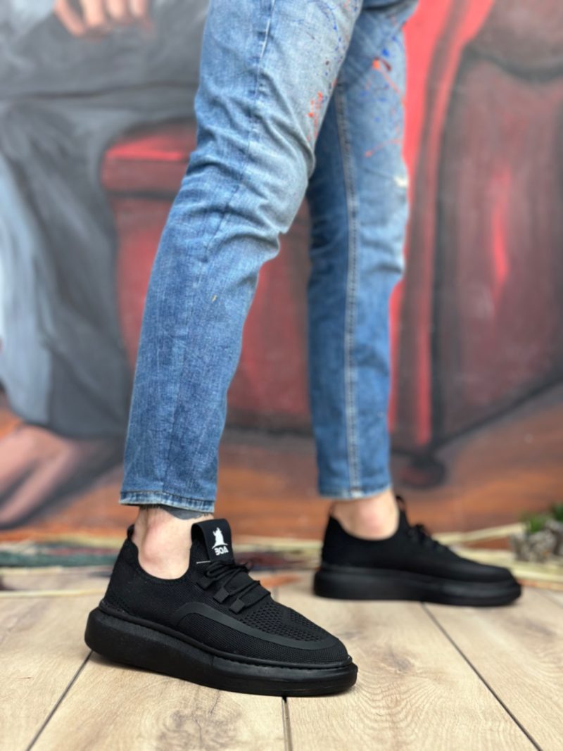 Boa BA0375 Men Casual Shoes,  Leather Black  Fashion Shoes - Image 2