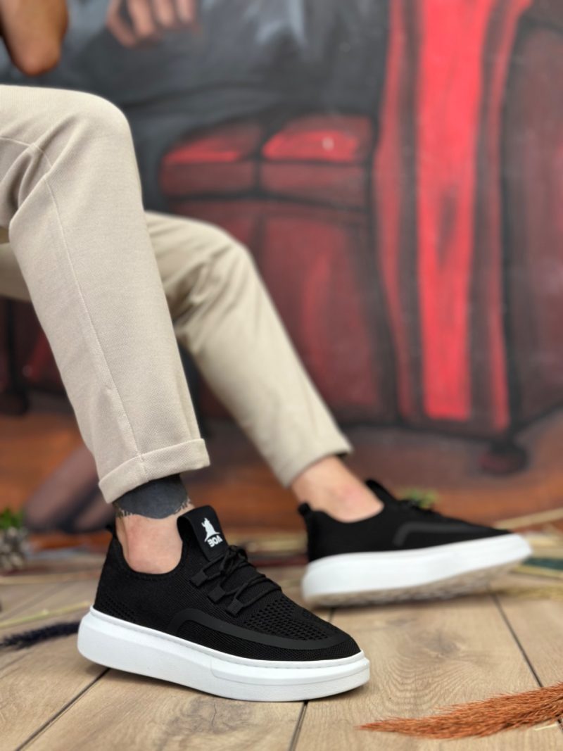 Boa BA0375 Men Casual Shoes,  Leather Black Fashion Shoes