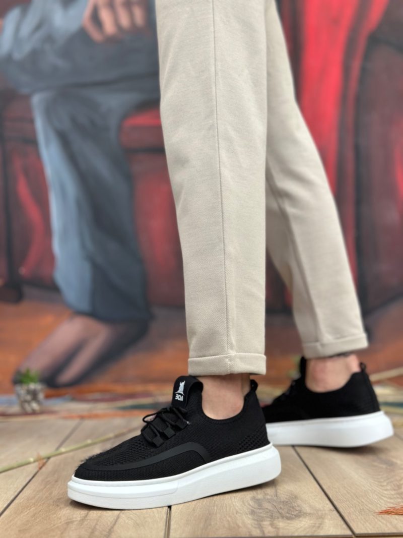 Boa BA0375 Men Casual Shoes,  Leather Black Fashion Shoes - Image 2