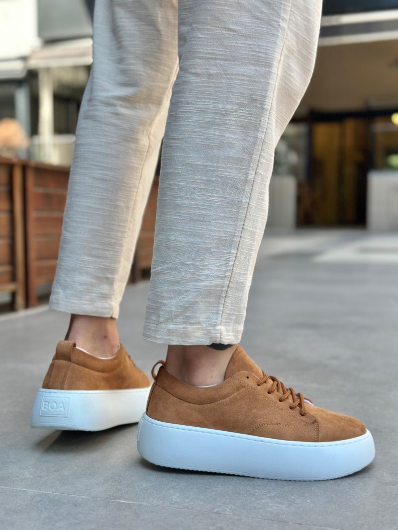 Boa LE11-T Men Sneakers,  Leather Brown Fashion Shoes - Image 2