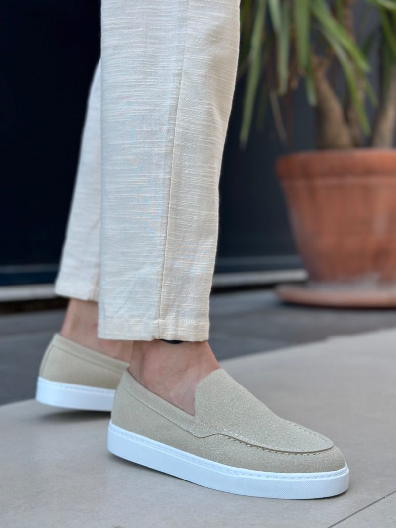 Boa BA0241 Men Sneakers,  Leather Beige Fashion Shoes - Image 4