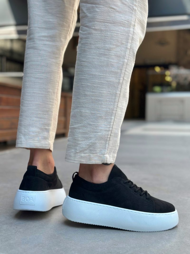 Boa LE11-S Men Sneakers,  Leather Black  Fashion Shoes - Image 2