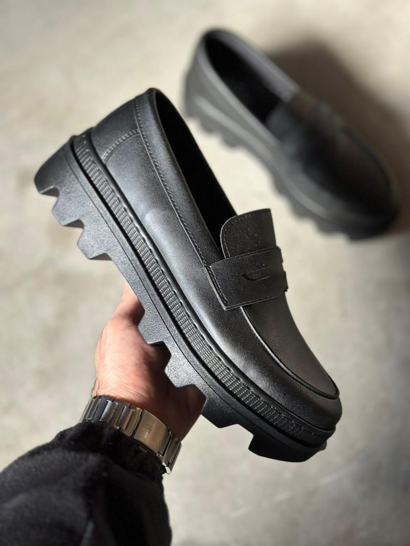 Solaress 779 Mens Sneakers, Leather Daily Shoes Black Black Sole - Image 6