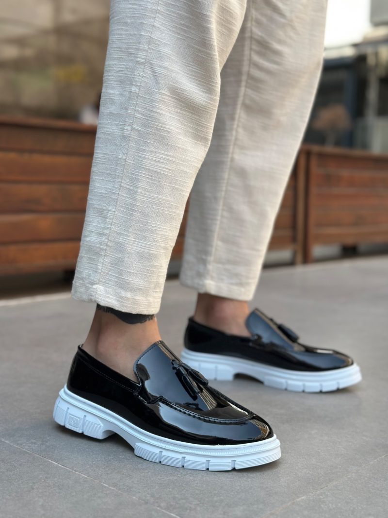 Boa BA0240 Men Sneakers, Rugan Leather Black  Fashion Shoes - Image 3