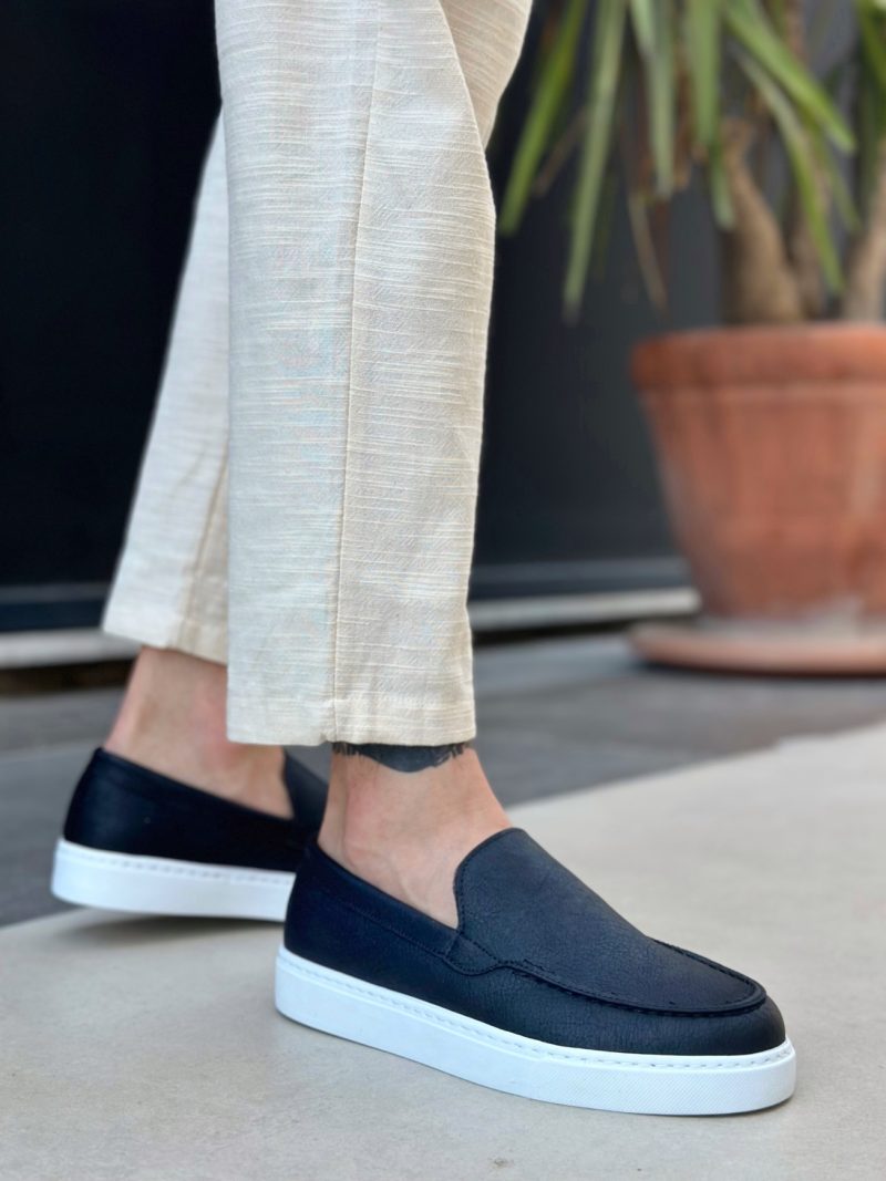 Boa BA0241 Men Sneakers,  Leather Black Fashion Shoes - Image 4
