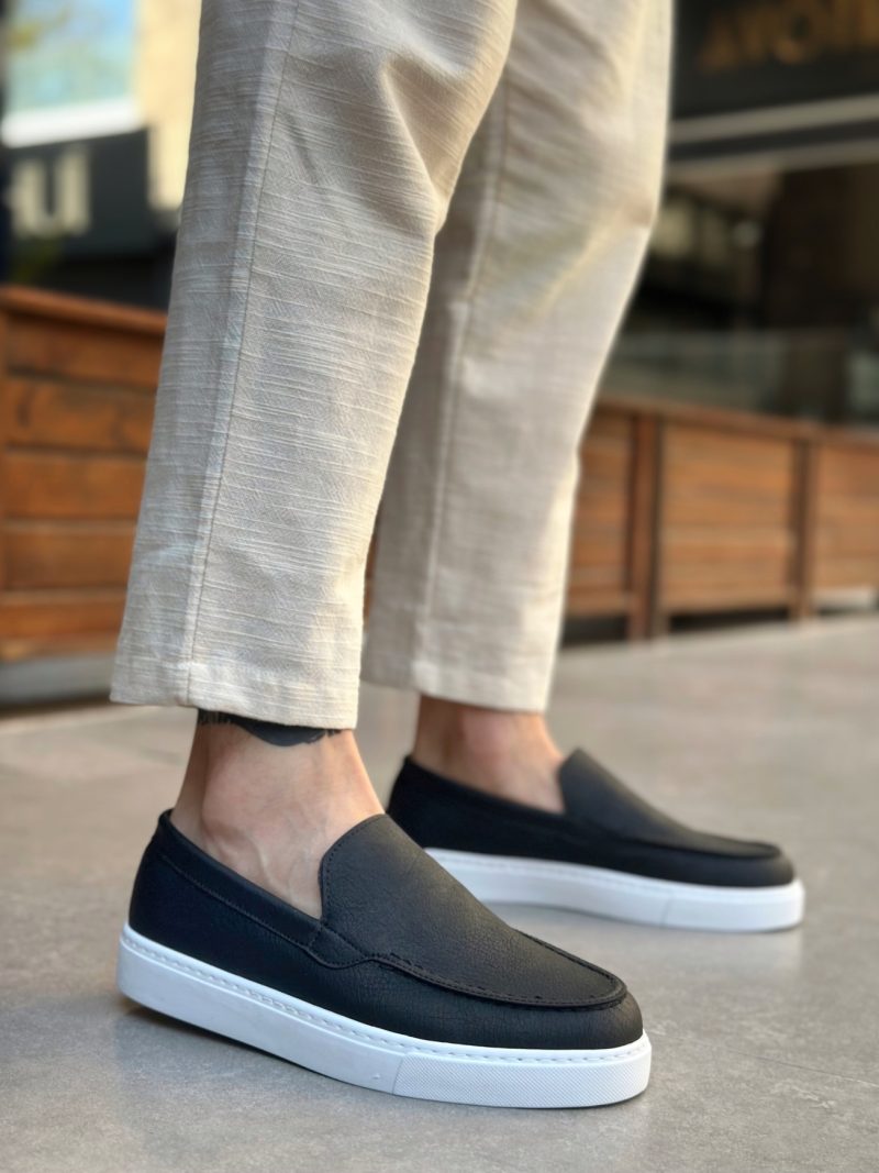 Boa BA0241 Men Sneakers,  Leather Black Fashion Shoes - Image 2