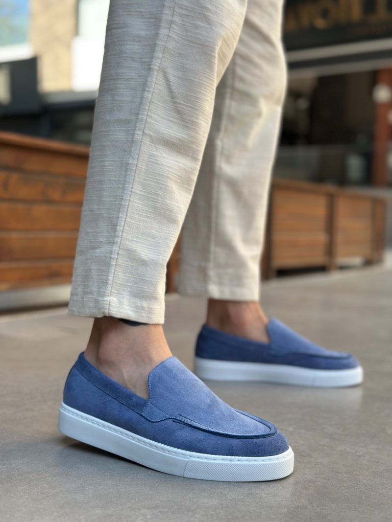 Boa BA0241 Men Sneakers,  Leather Blue Fashion Shoes - Image 2