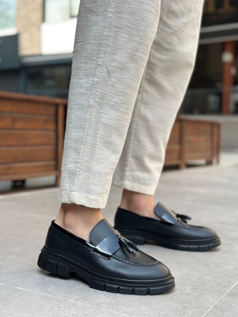 Boa BA0240 Men Sneakers,  Leather Black Fashion Shoes - Image 3