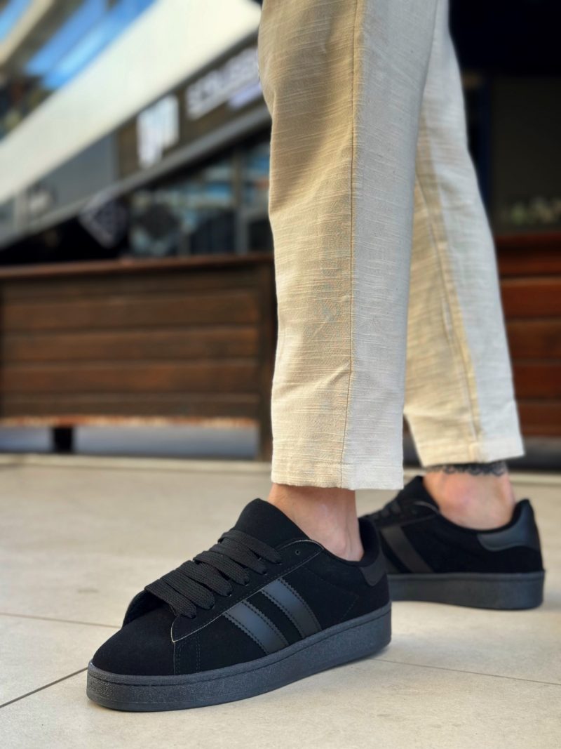 Boa BA0235 Men Sneakers,  Leather Black  Fashion Shoes - Image 3