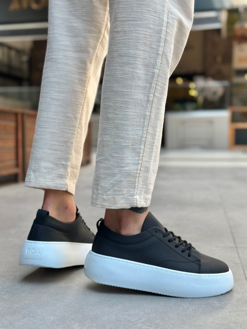 Boa LE11-S Men Sneakers,  Leather Black  Fashion Shoes - Image 2