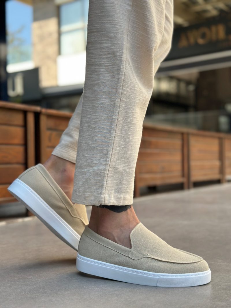 Boa BA0241 Men Sneakers,  Leather Beige Fashion Shoes - Image 3