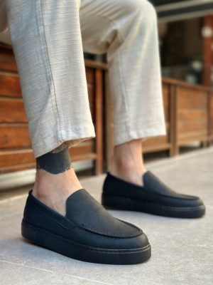 Boa BA0241 Men Sneakers,  Leather Black  Fashion Shoes