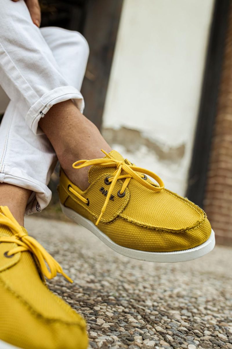 Solaress 008 Mens Sneakers, Leather Daily Shoes Yellow - Image 6