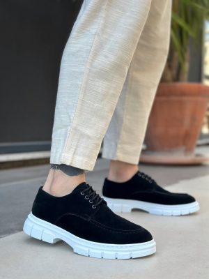 Boa BA0237 Men Classic Shoes,  Leather Black Fashion Shoes