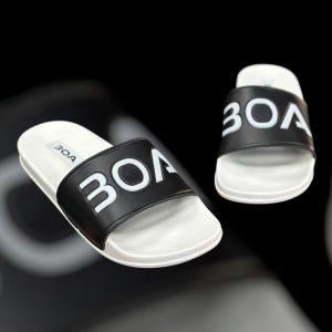 Boa TRBOA- Men Sandals Slippers,  Leather Black Fashion Shoes