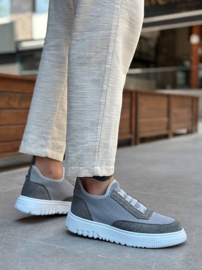 Boa BA0911 Men Casual Shoes,  Leather GRİ Fashion Shoes - Image 2