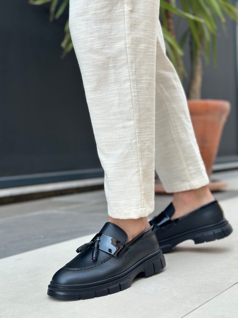 Boa BA0240 Men Sneakers,  Leather Black Fashion Shoes - Image 2