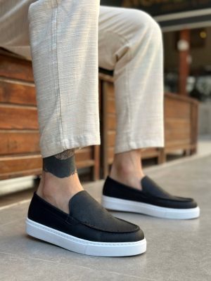 Boa BA0241 Men Sneakers,  Leather Black Fashion Shoes