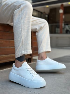 Boa LE11-B Men Sneakers,  Leather White Fashion Shoes