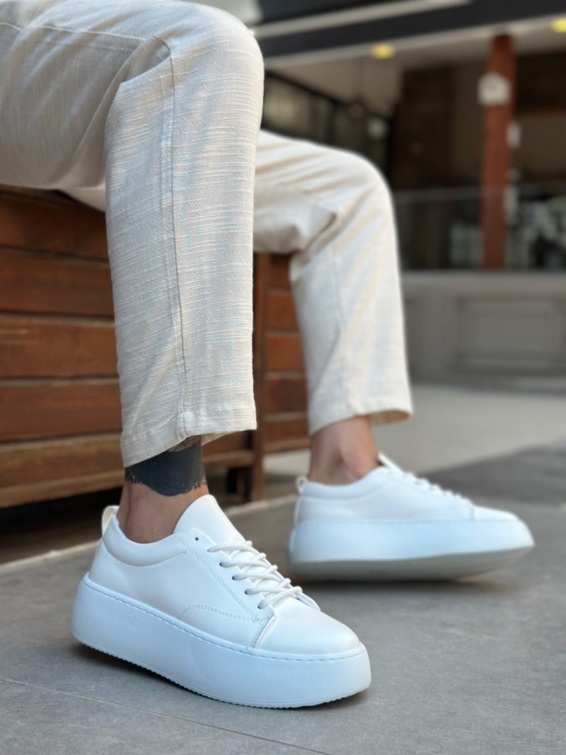 Boa LE11-B Men Sneakers,  Leather White Fashion Shoes