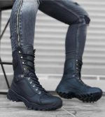Boa BA0605 Men Boots,  Leather Black  Fashion Shoes
