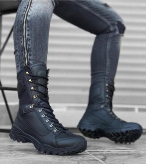 Boa BA0605 Men Boots,  Leather Black  Fashion Shoes