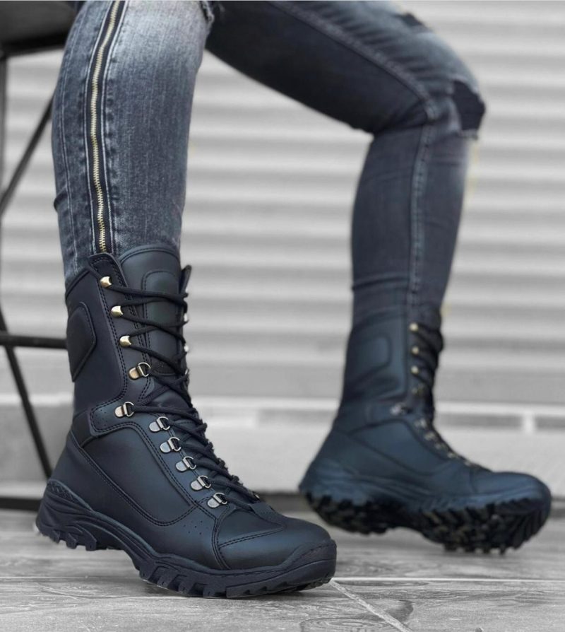 Boa BA0605 Men Boots,  Leather Black  Fashion Shoes
