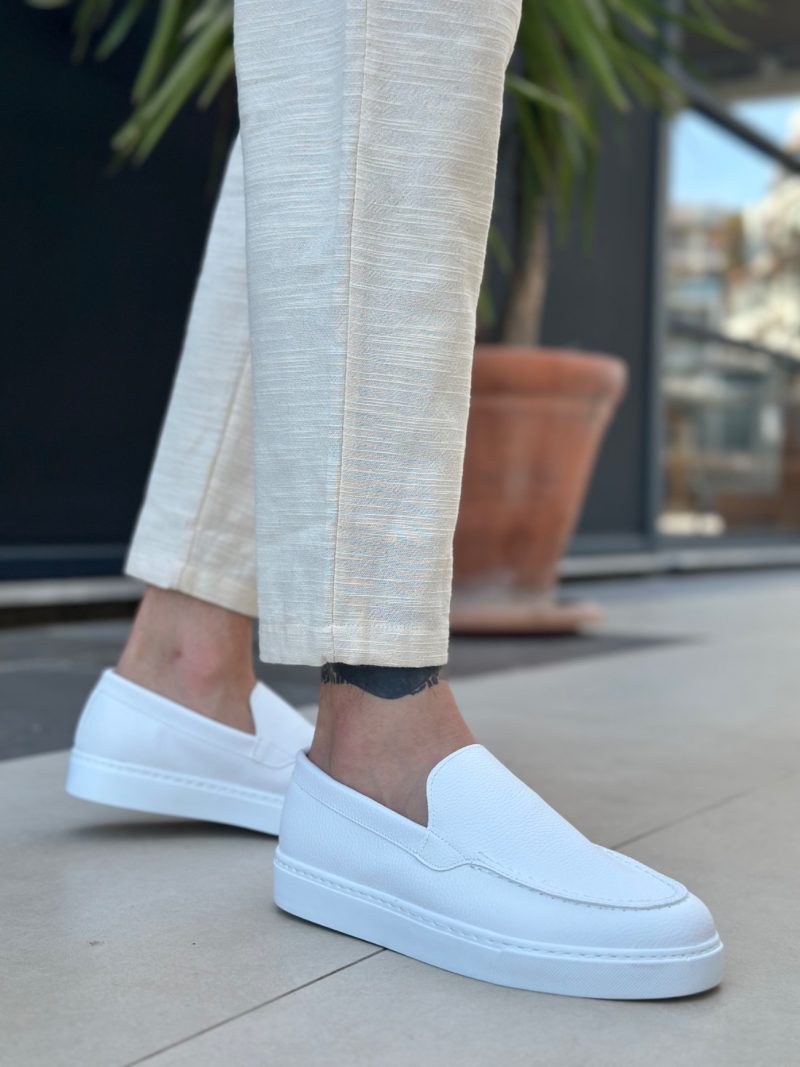 Boa BA0241 Men Sneakers,  Leather White Fashion Shoes - Image 4