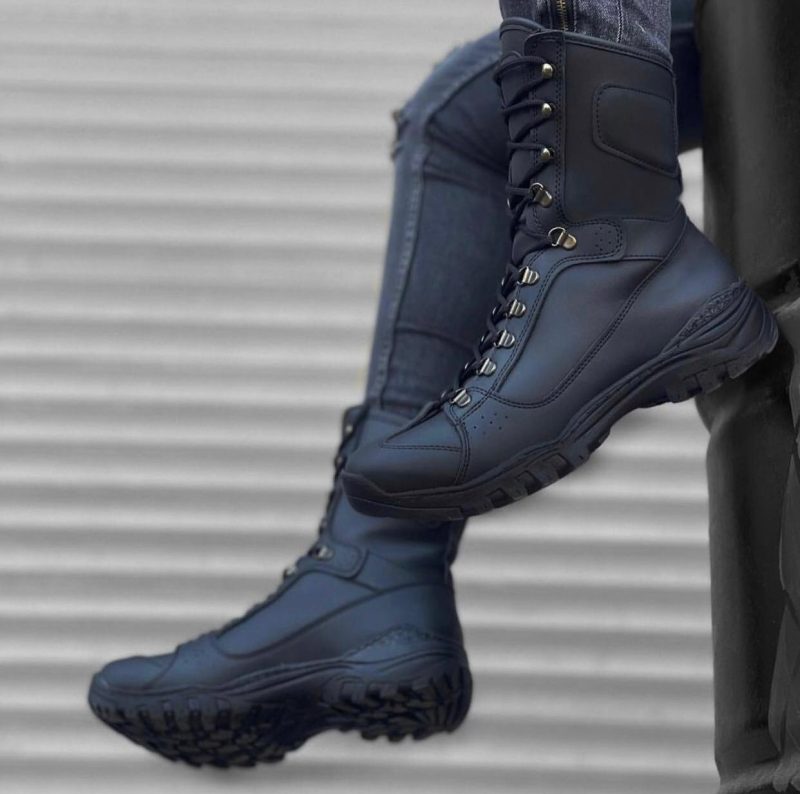 Boa BA0605 Men Boots,  Leather Black  Fashion Shoes - Image 2